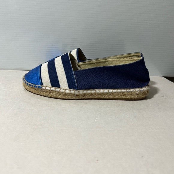 Clara Duran Striped Navy White Espadrilles Size 37 made in Spain canvas - Picture 4 of 10